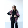Велика бузкова кашемірова хустка косинка в клітину CASHMERE